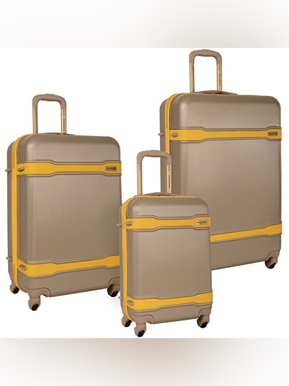 Tommy Bahama Yellow and Tan Seville 3-Piece Luggage Set